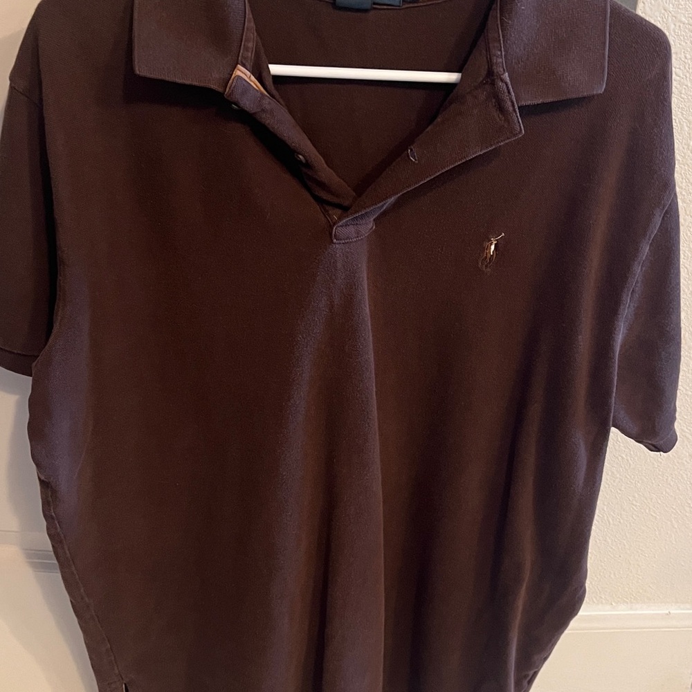 Ralph Lauren Brown Polo Shirt with Embroidered Pony